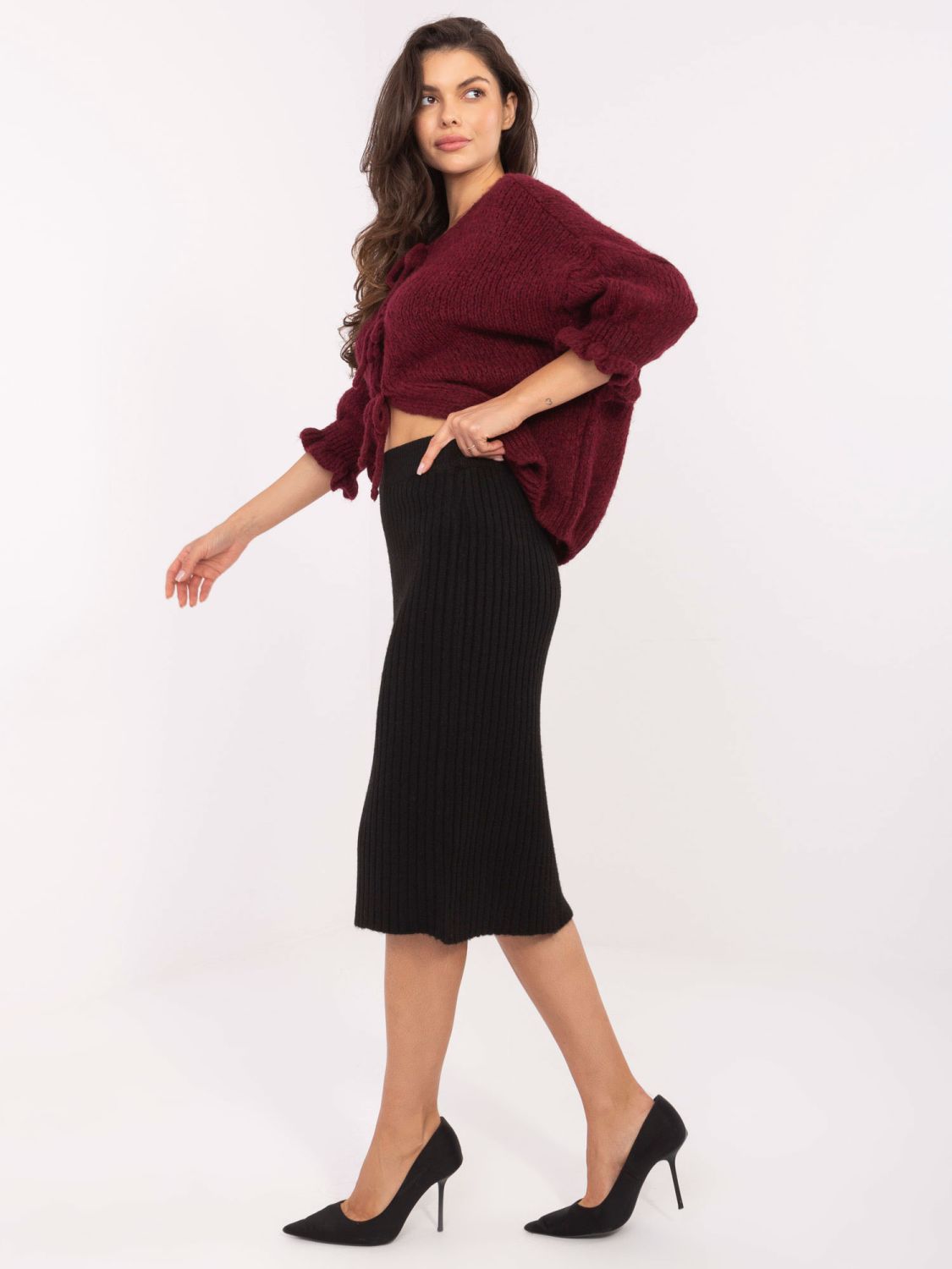 Elegant Black Midi Skirt