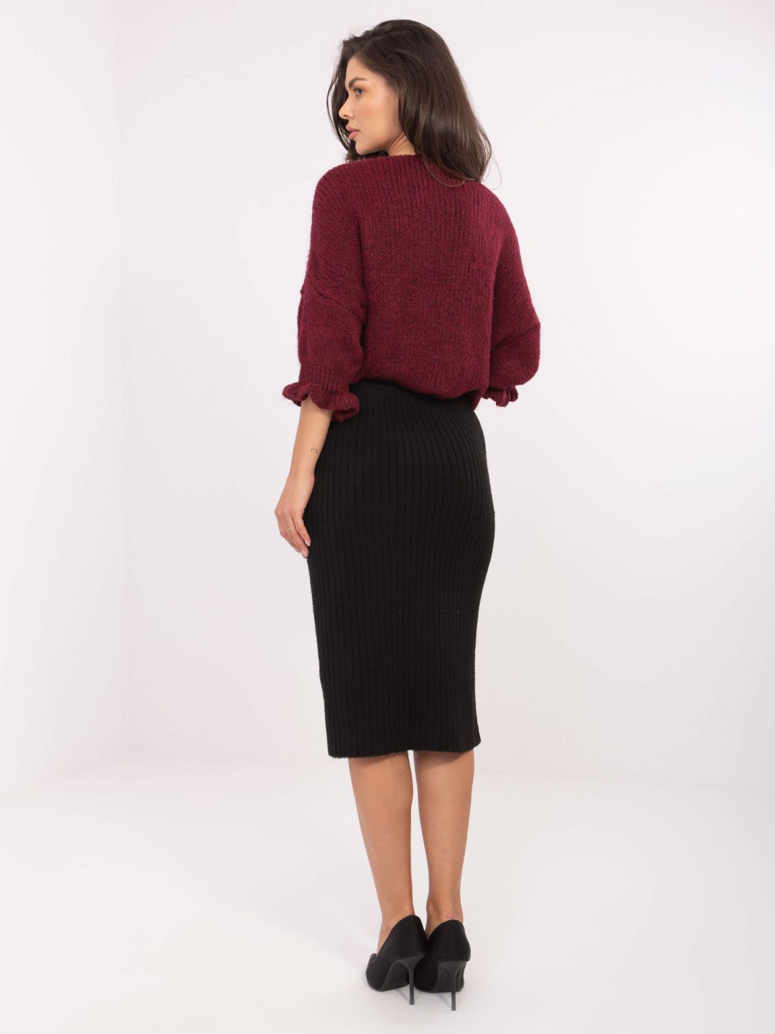 Elegant Black Midi Skirt