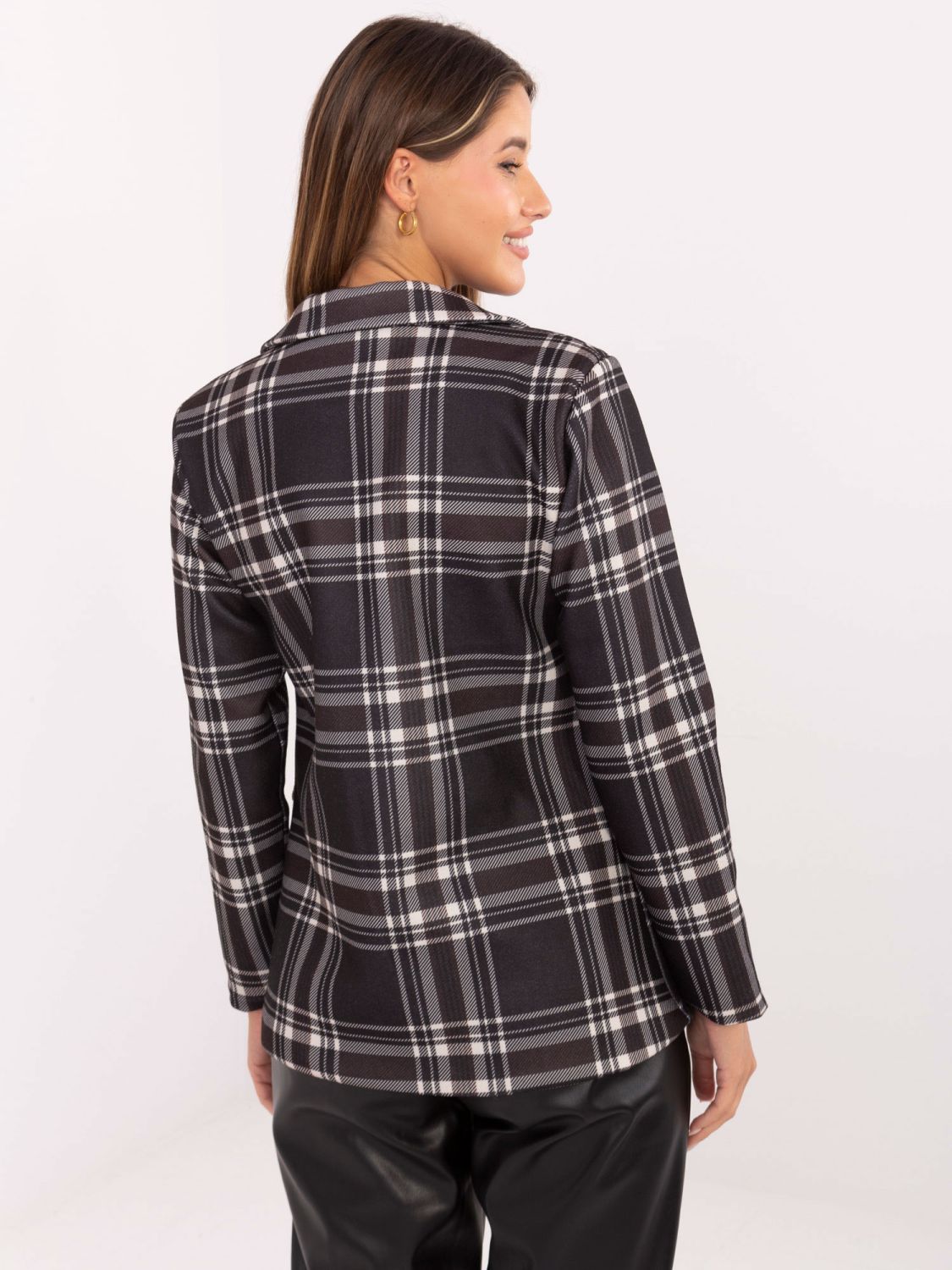 Black Checked Blazer with Lining