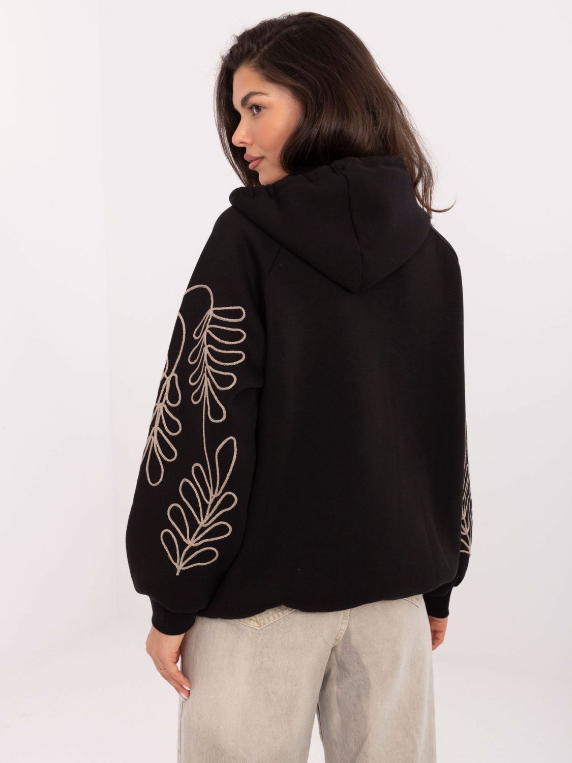 Black hoodie with embroidery