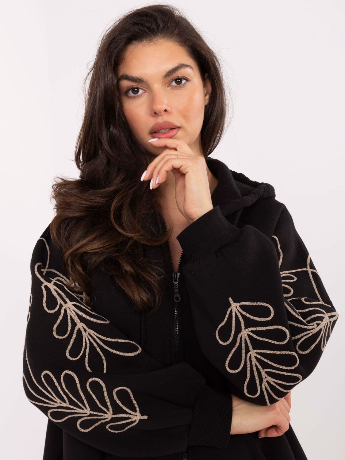 Black hoodie with embroidery