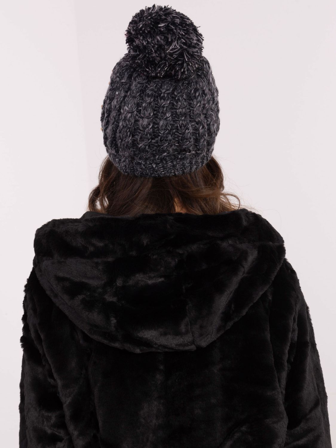 Elegant Black Beanie with Application