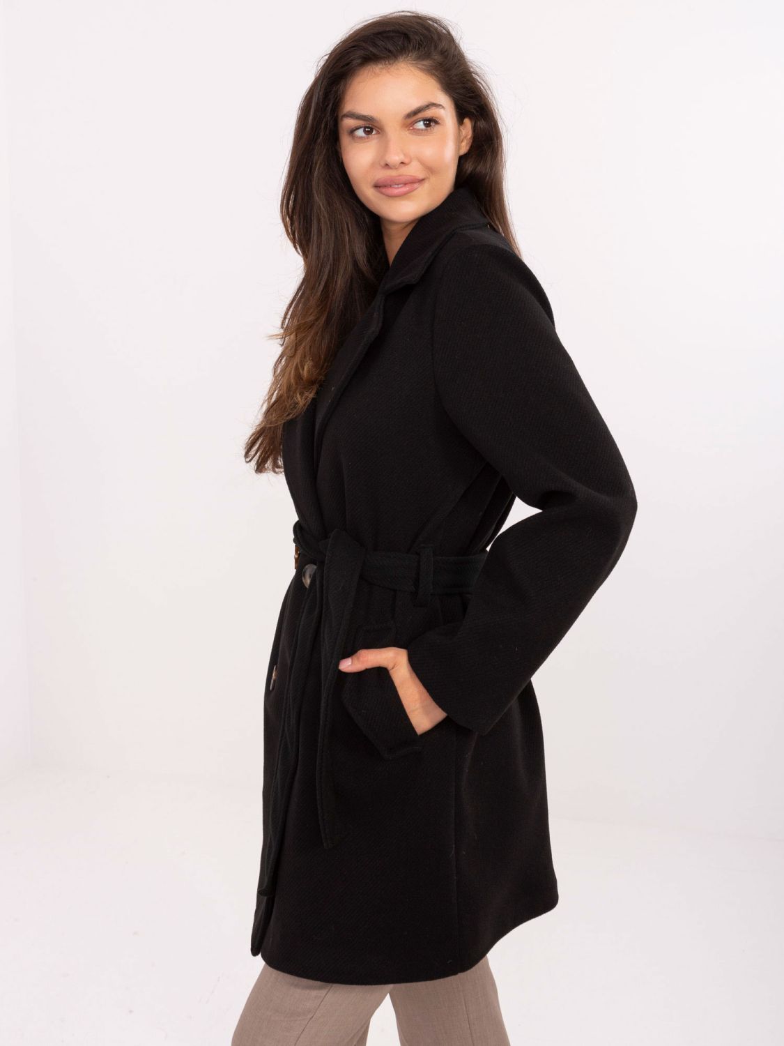 Elegant Transitional Coat in Black