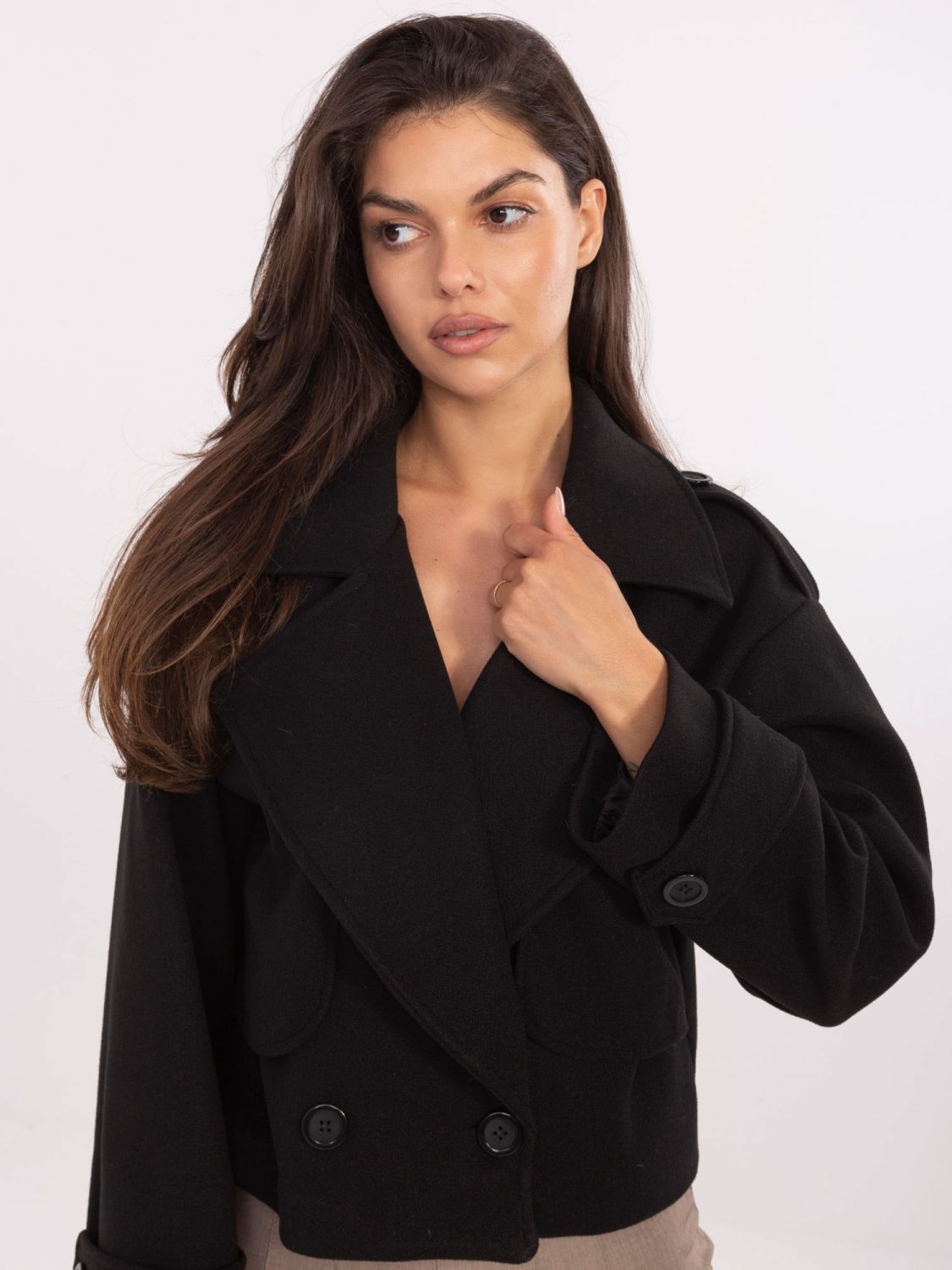 Elegant Black Transitional Coat