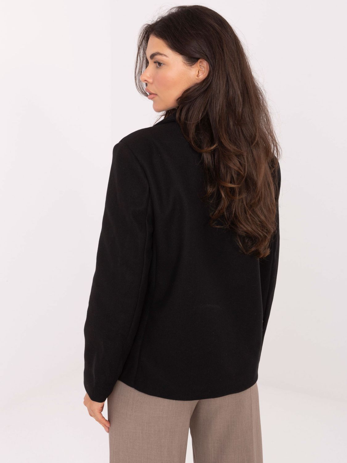 Short elegant transitional coat black