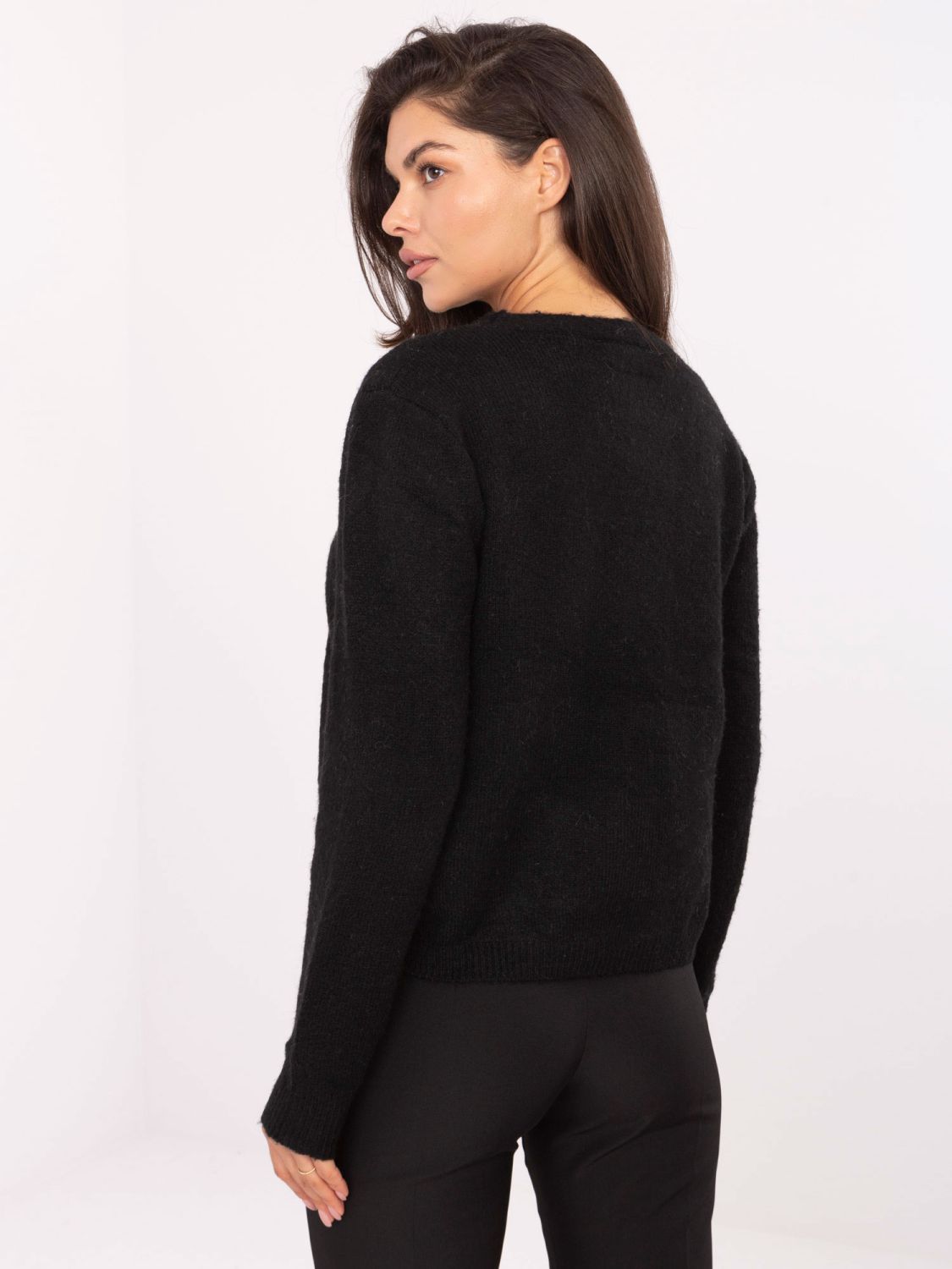 Elegant Black Sweater with Lace