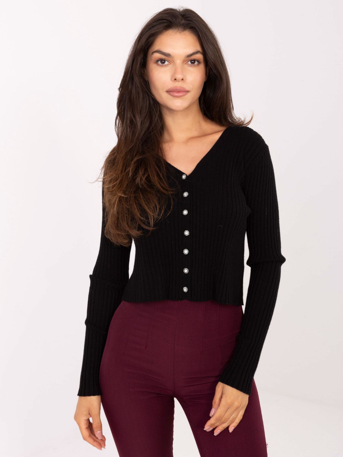 Elegant Black Sweater with V-Neck