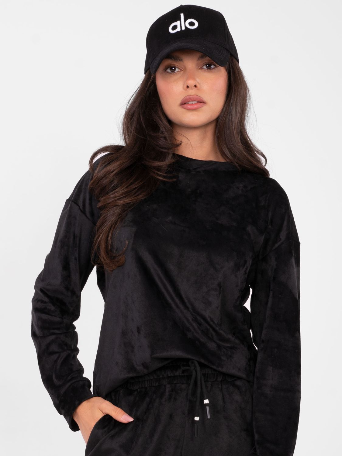 Black set with long sleeves and decorative details