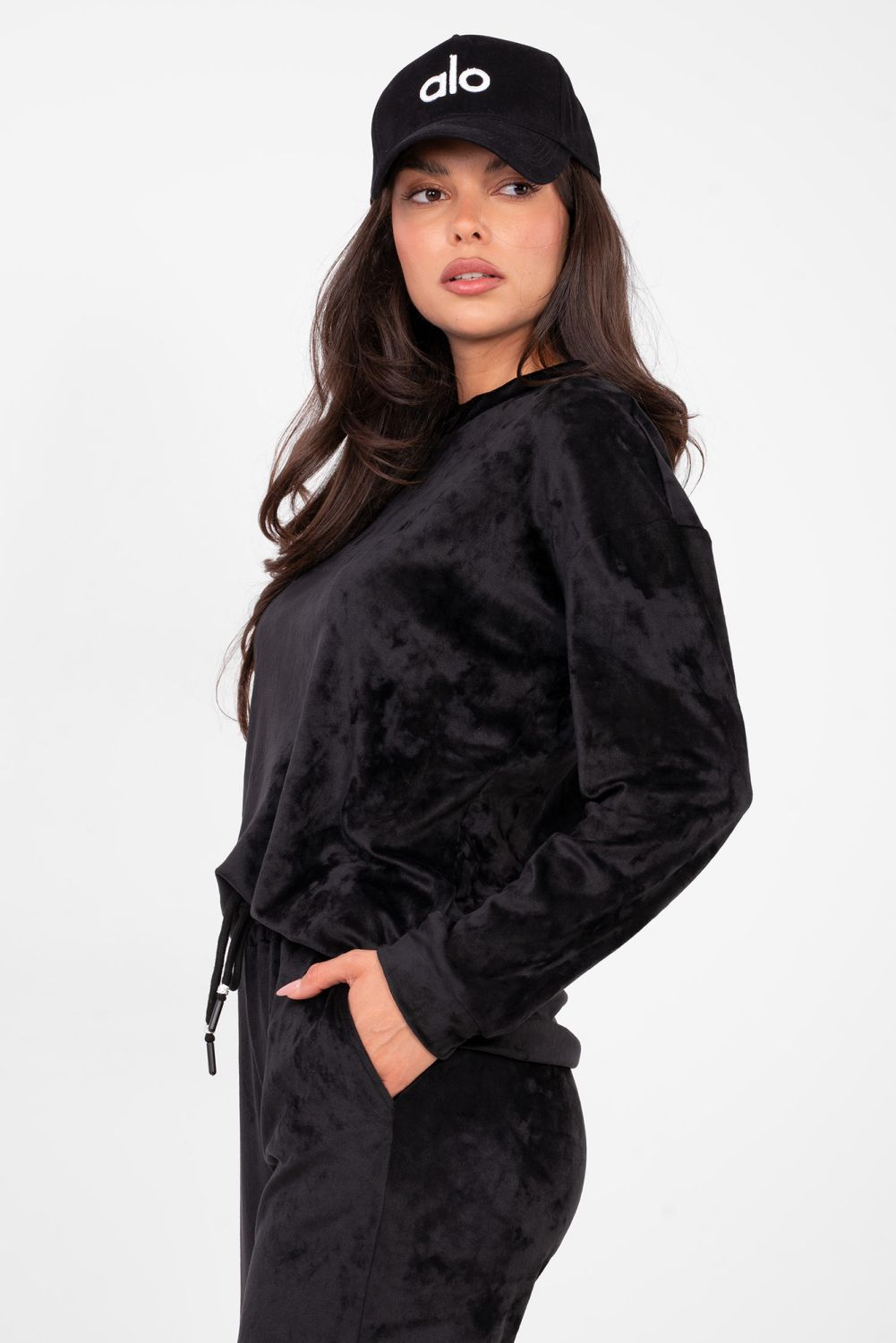 Black set with long sleeves and decorative details