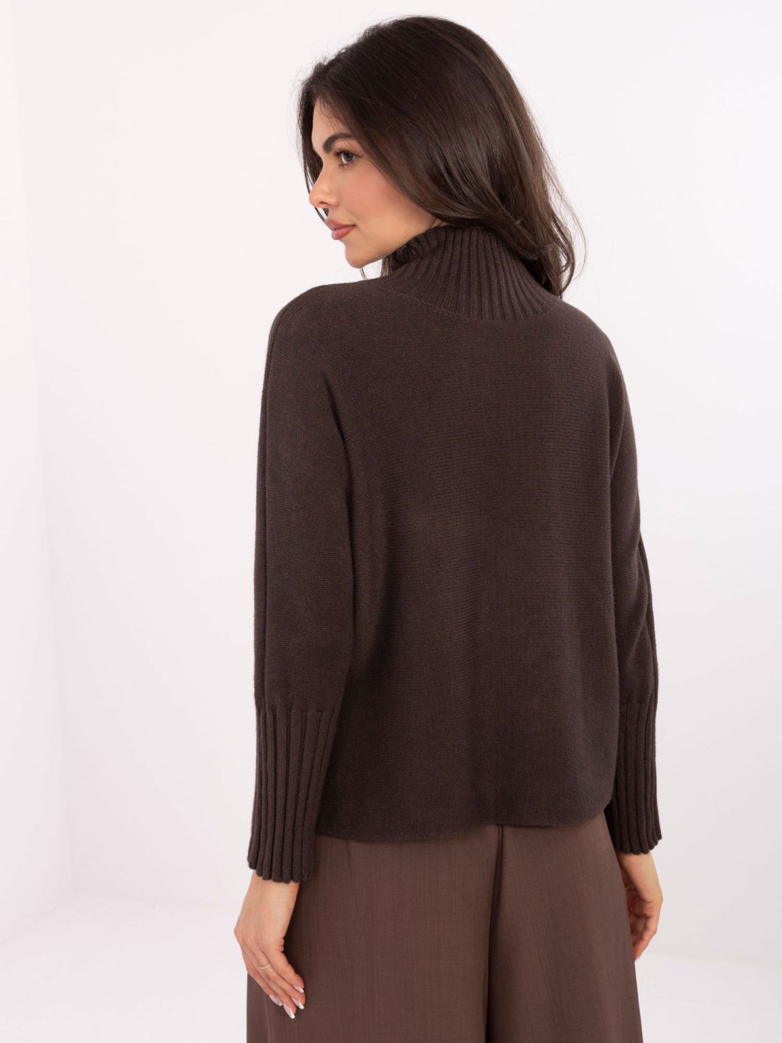 Brown viscose turtleneck sweater