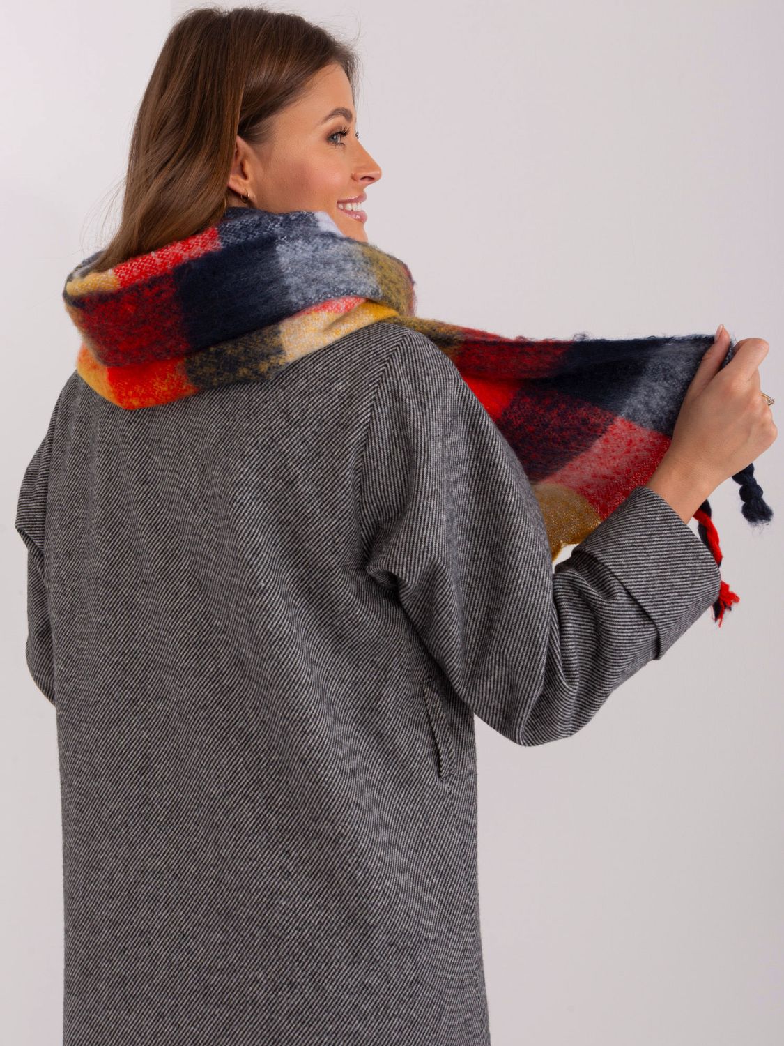 Elegant Red Scarf with Fringes