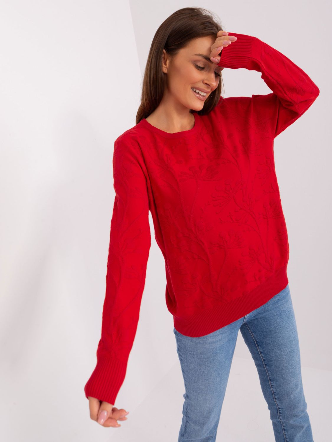 Classic Red Sweater with Pattern