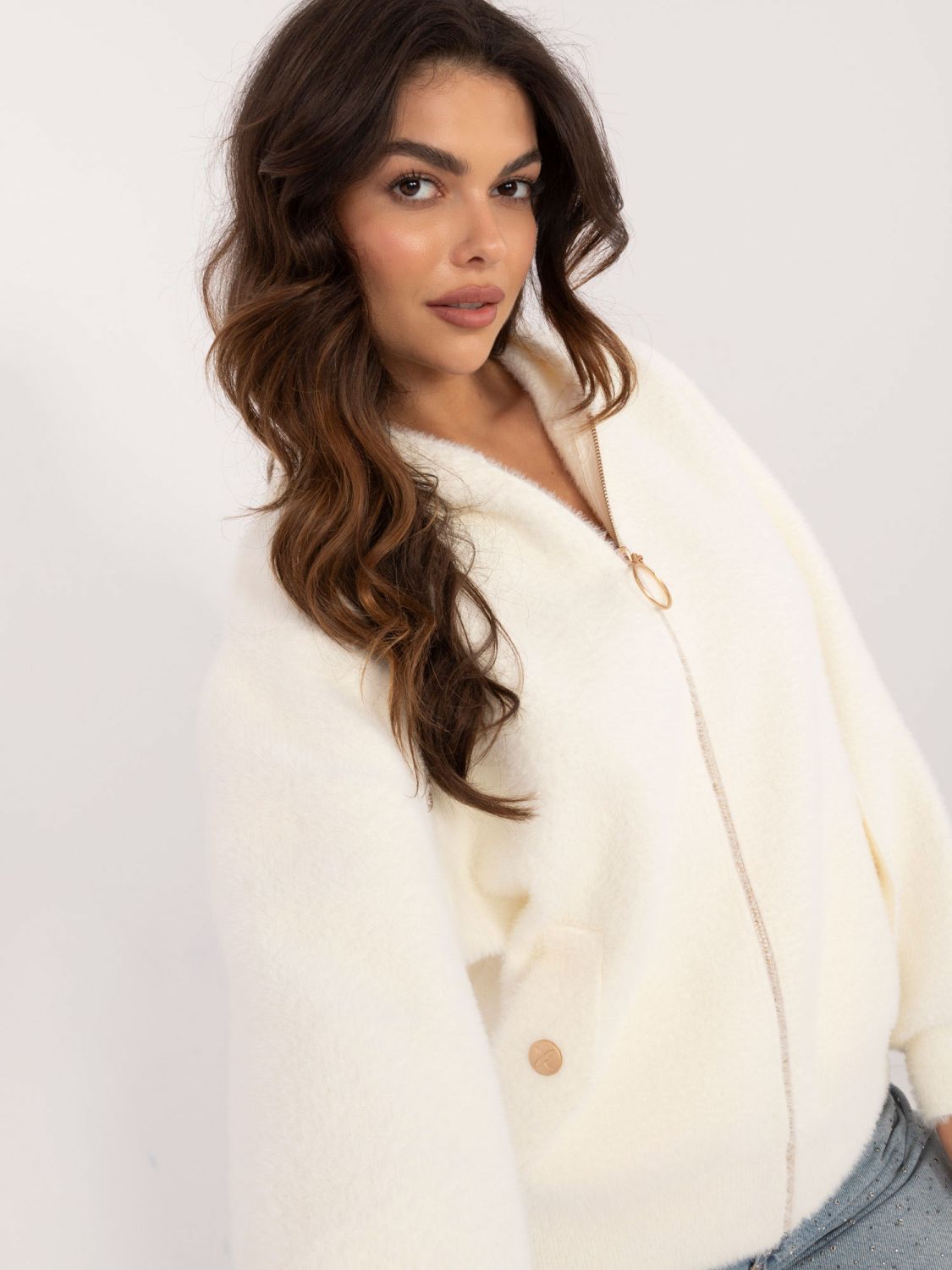 Elegant Winter Jacket in Ecru