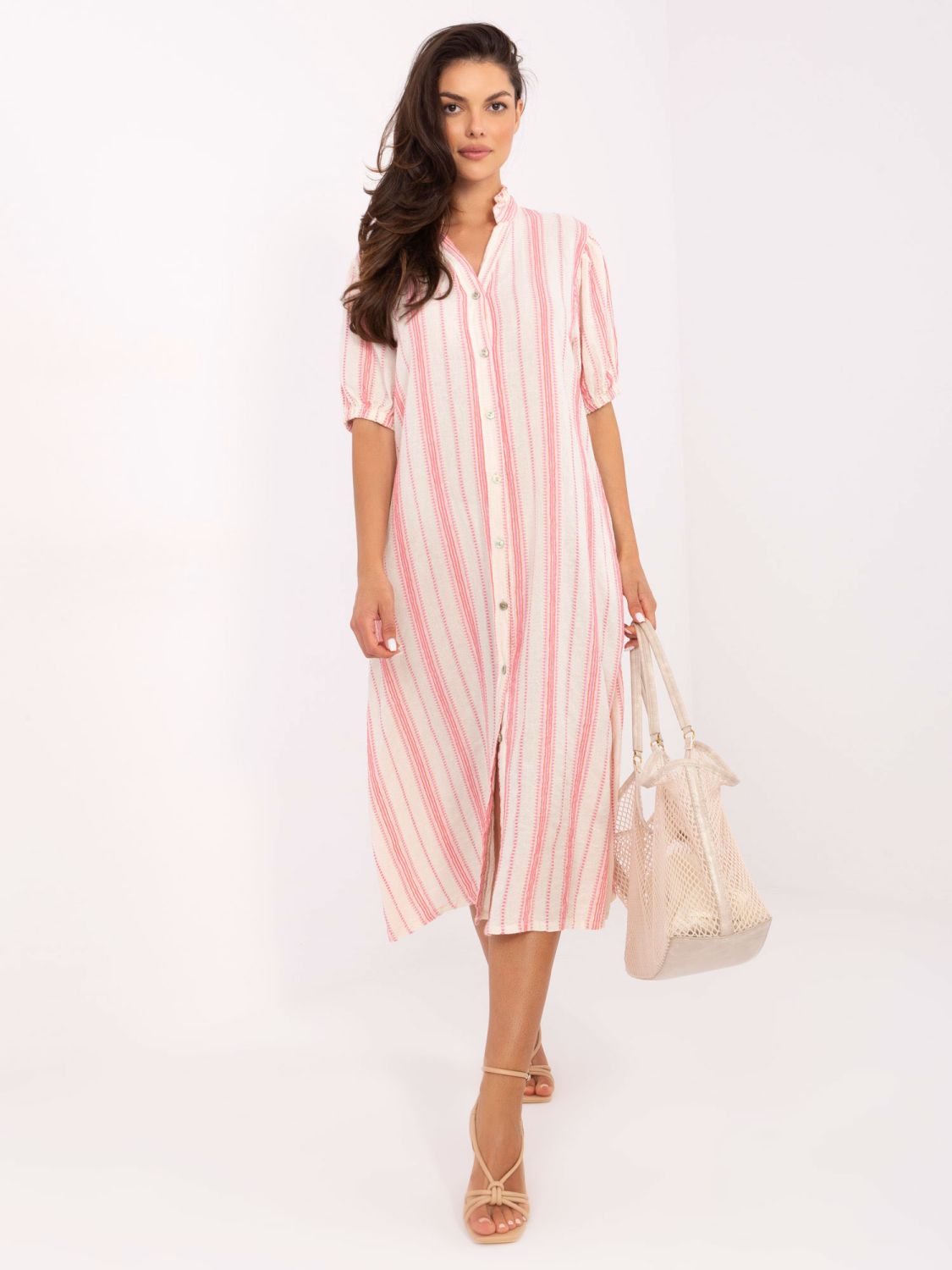 Oversize white-pink dress