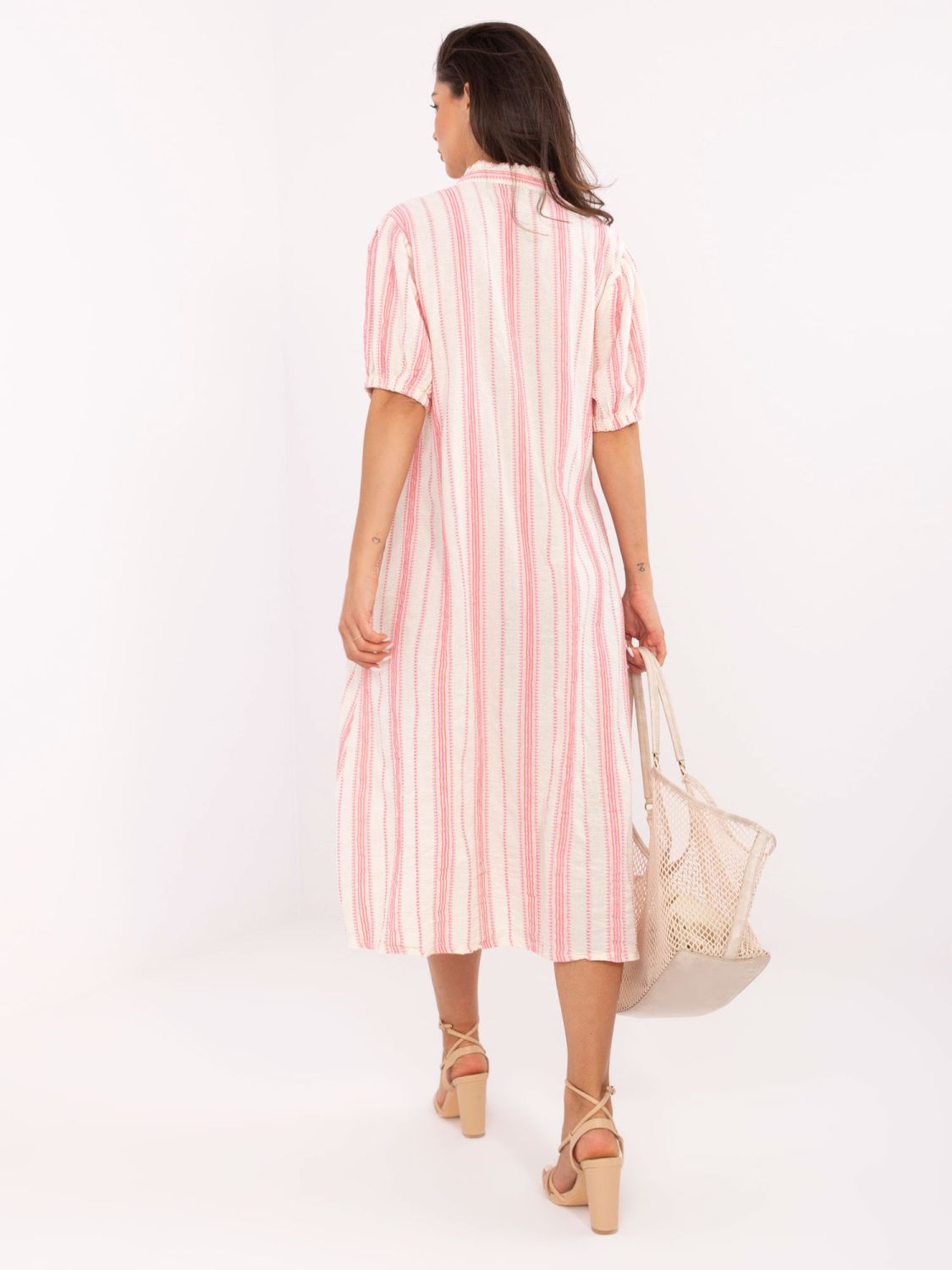 Oversize white-pink dress