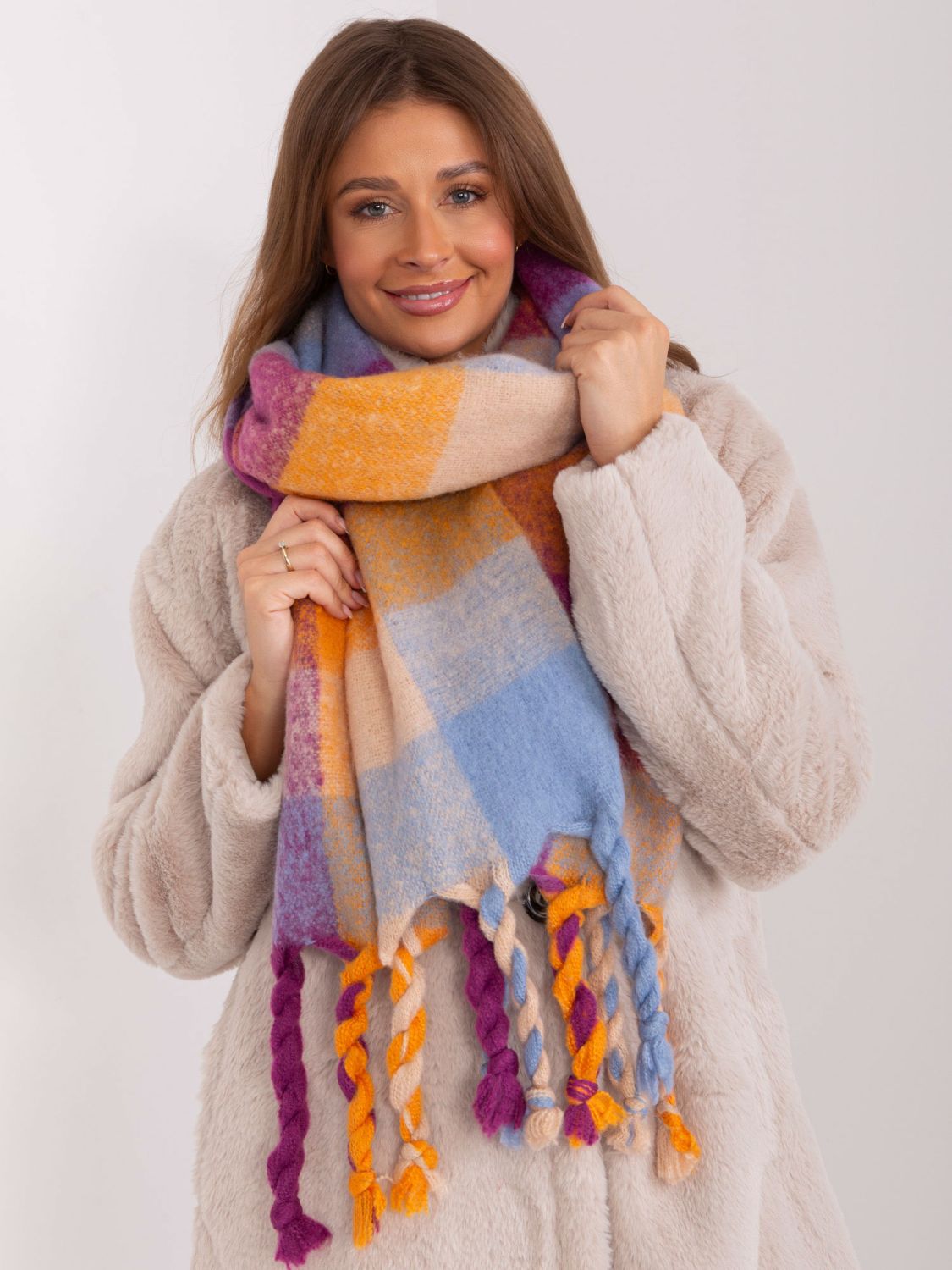 Purple Scarf with Fringes