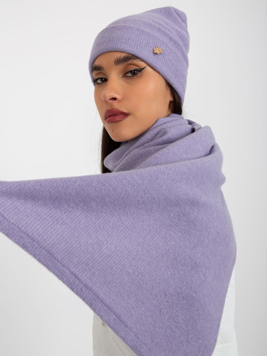 Purple Winter Set with Hat and Scarf