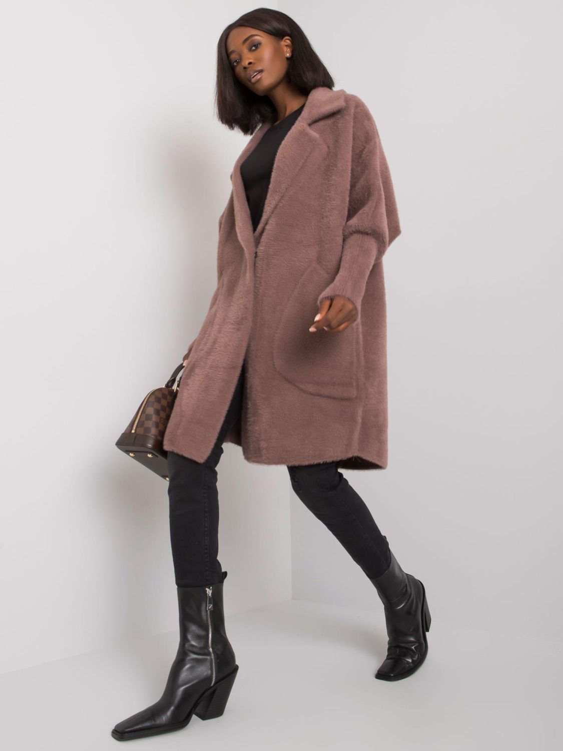 Purple Alpaca Fluffy Coat