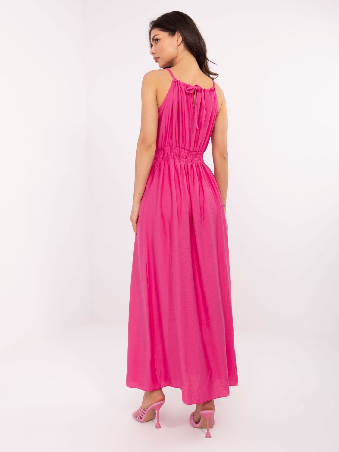 Maxi Dress with Tie in Pink