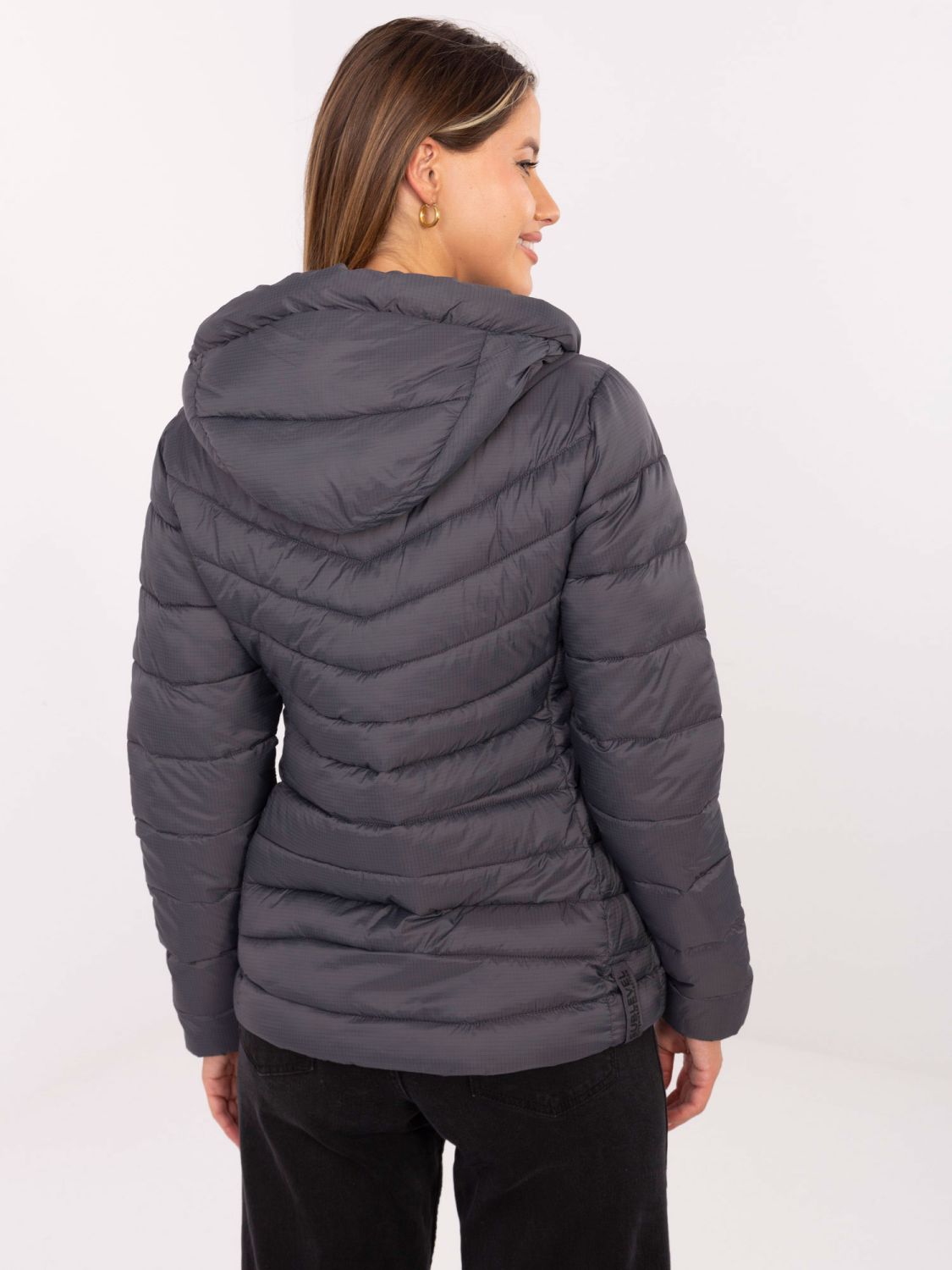 Graphite Quilted Jacket with Hood