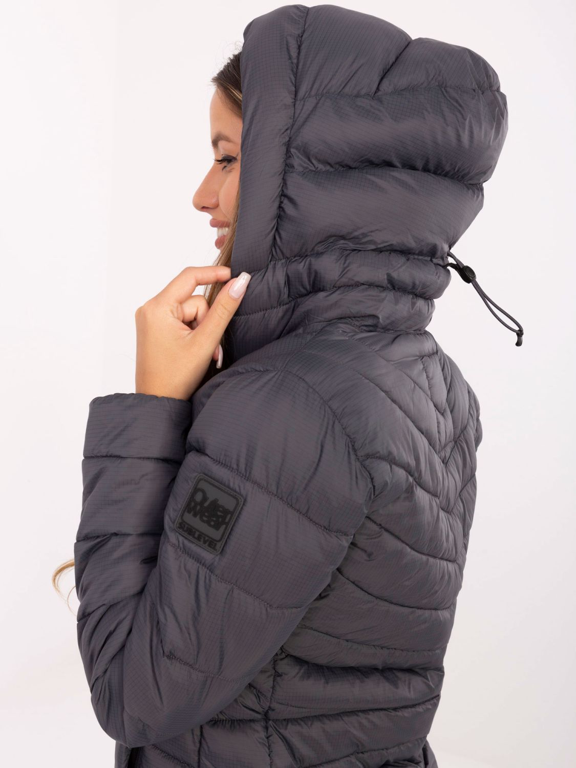Graphite Quilted Jacket with Hood
