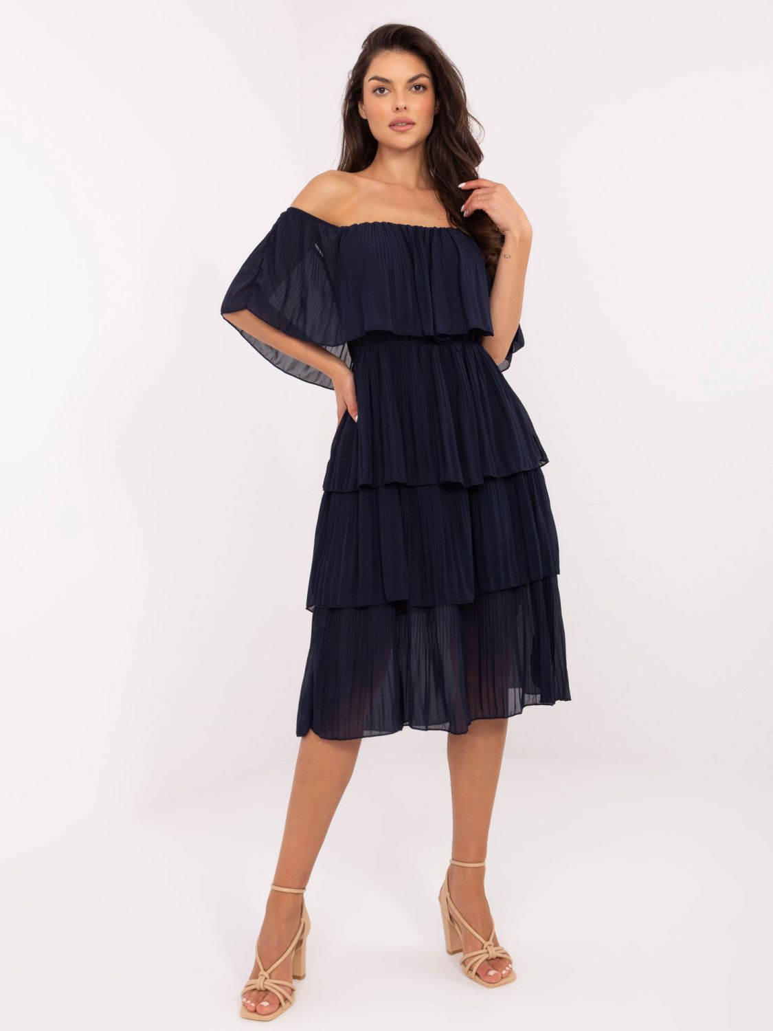 Elegant Flared Dress in Blue