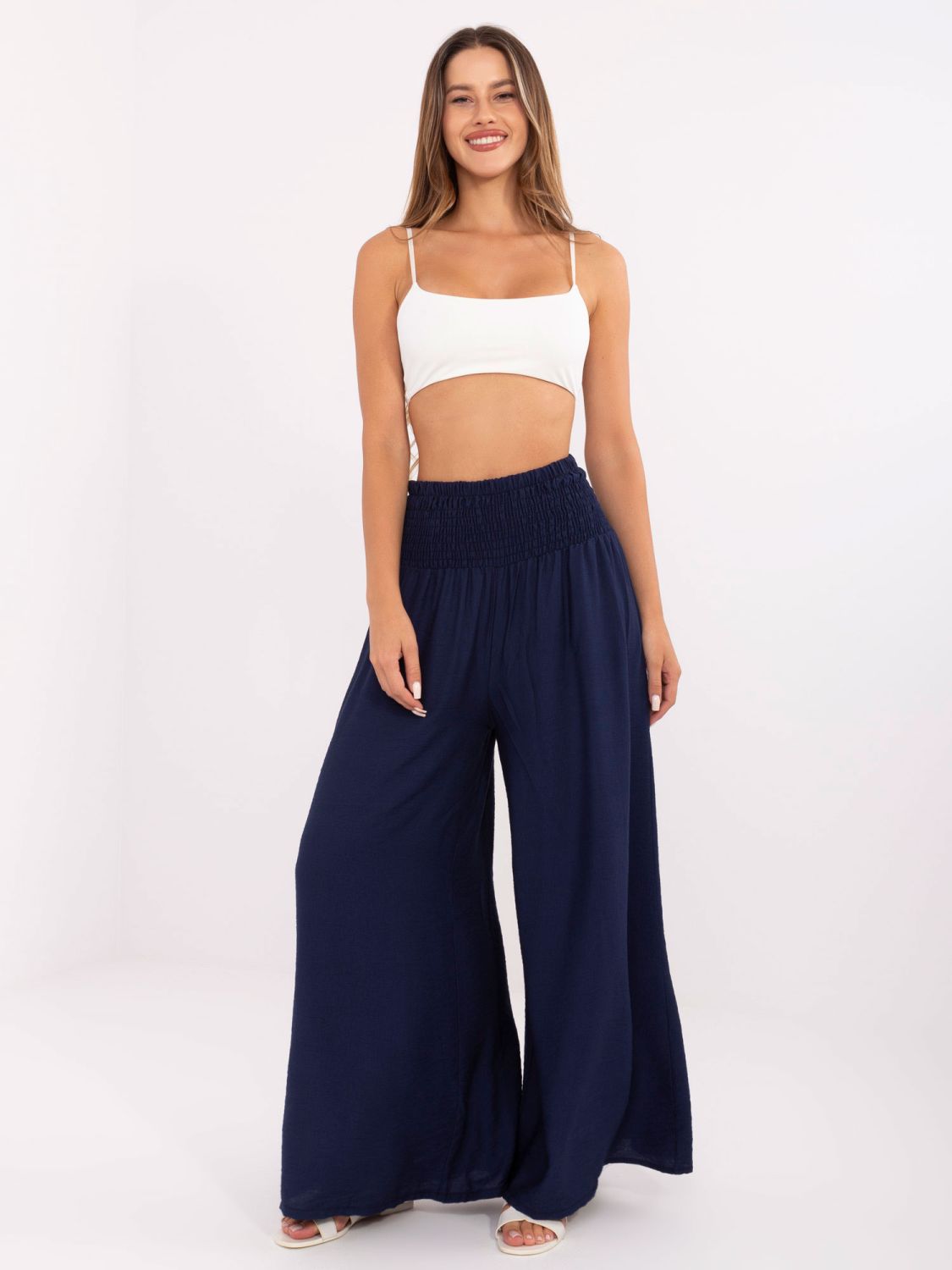 Elegant Palazzo Pants in Navy Blue