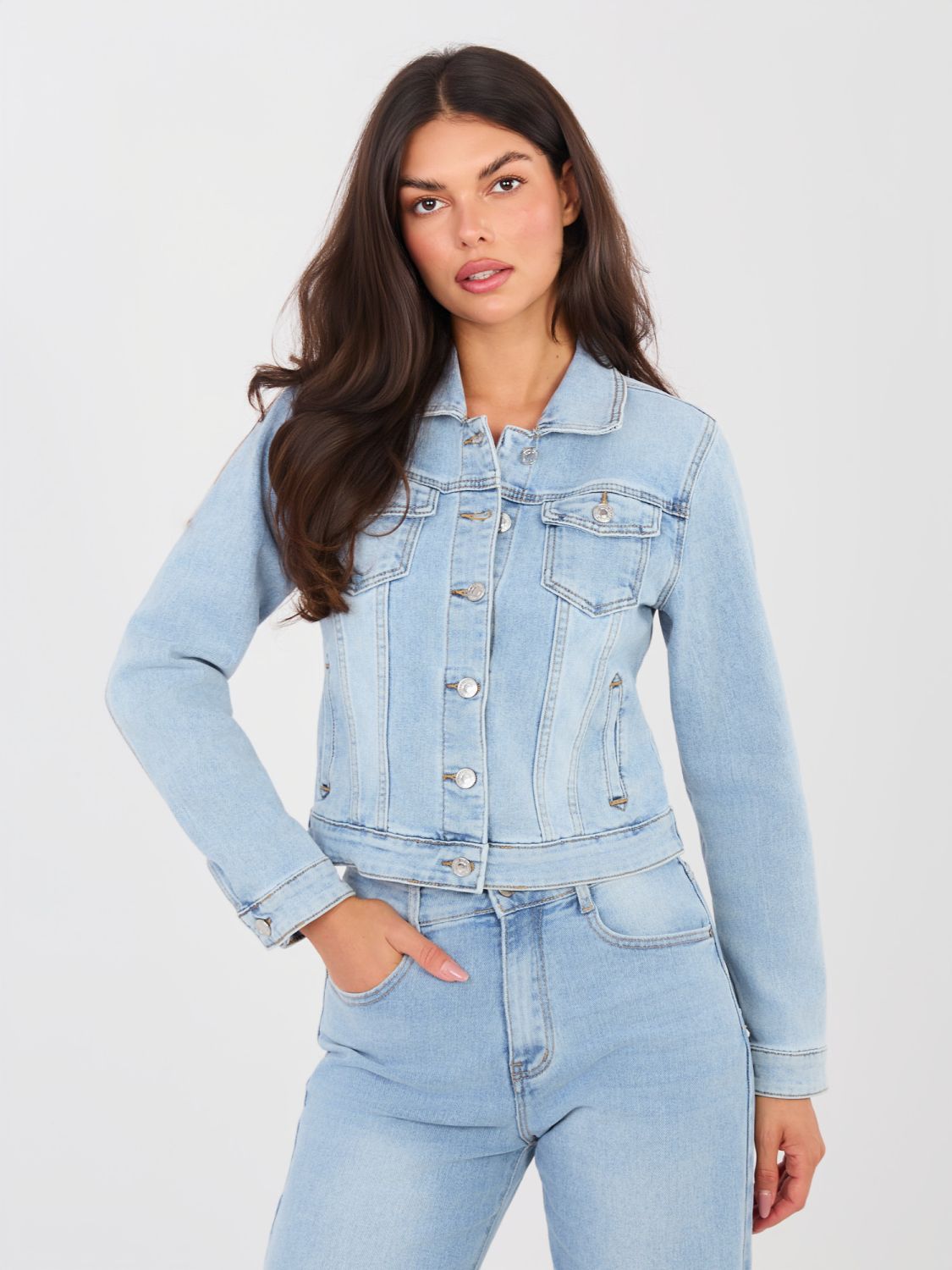 Light Blue Short Denim Jacket