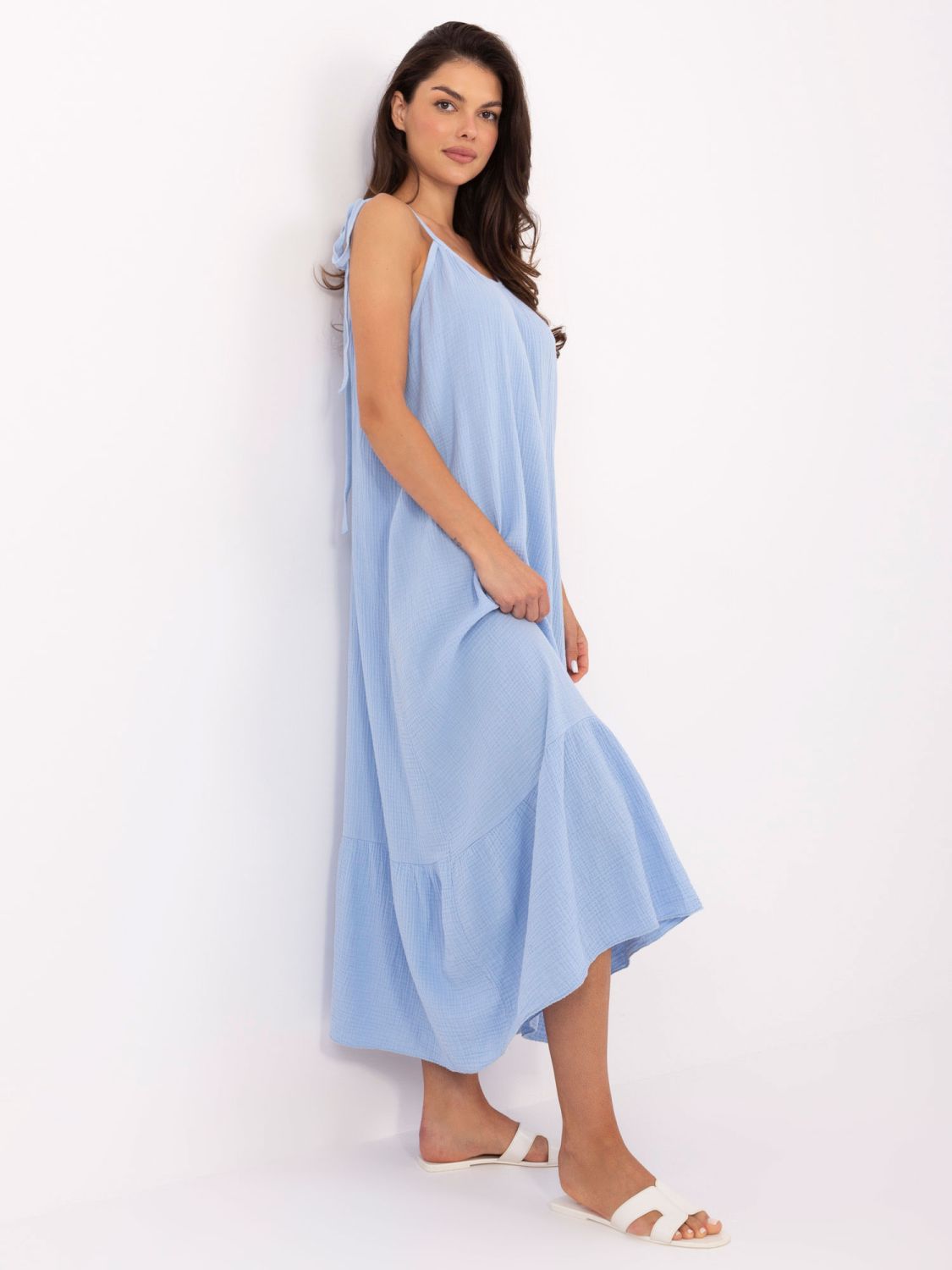Flared Summer Dress in Light Blue