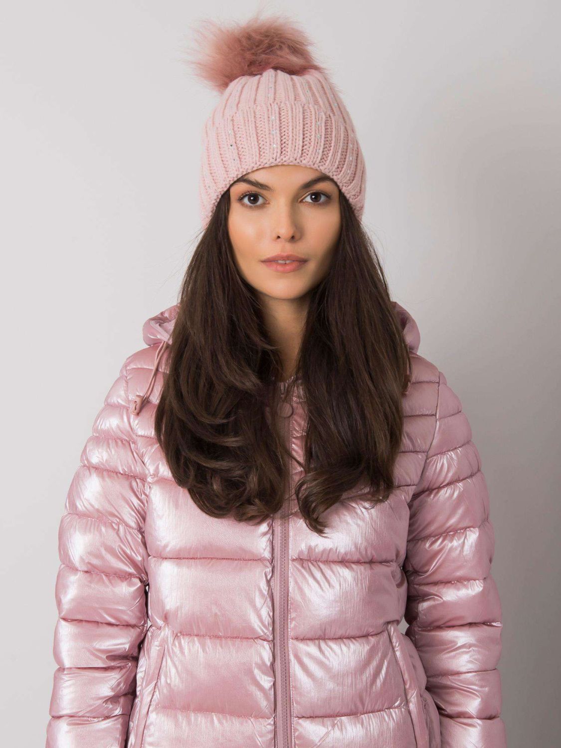 Light Pink Insulated Hat with Applications