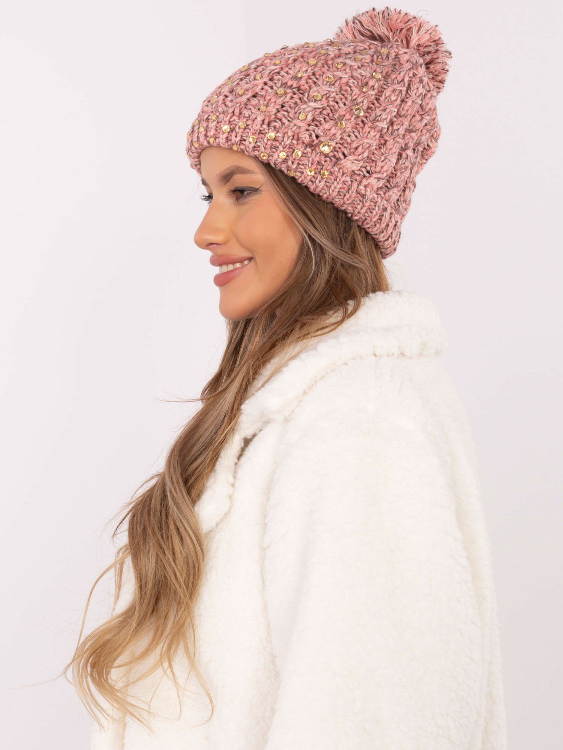 Pink Winter Hat with Application