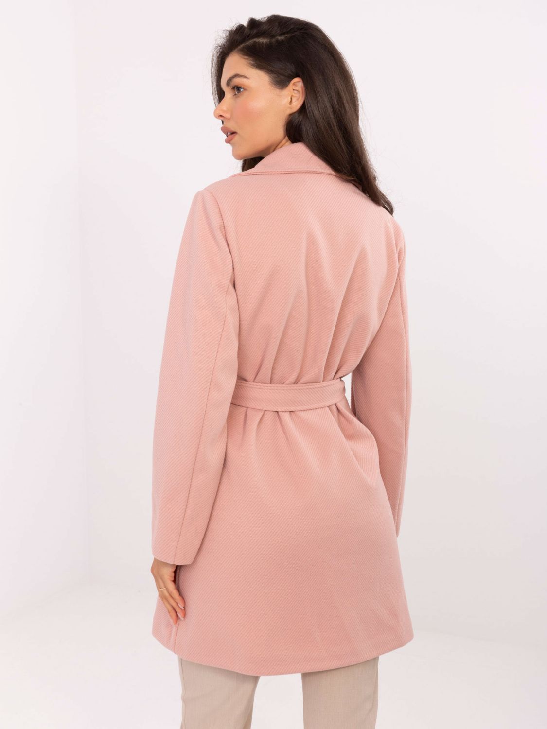 Elegant Transitional Coat in Light Pink