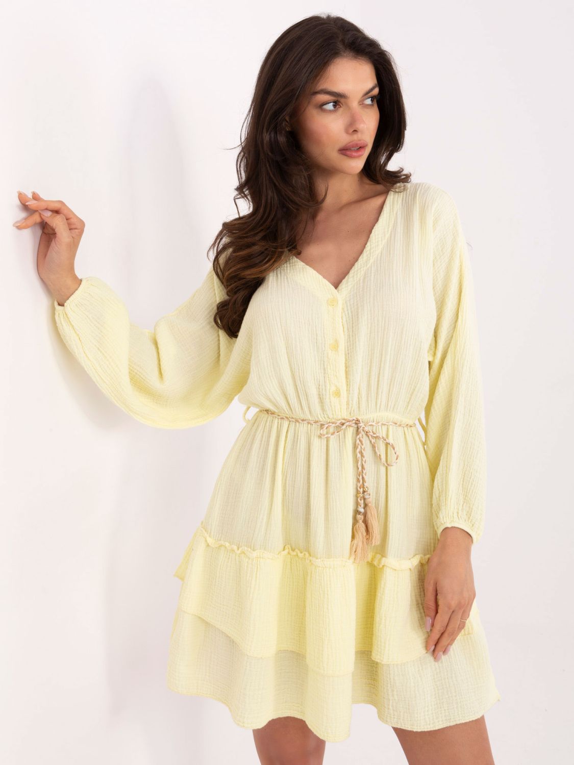 Flared Summer Dress in Bright Yellow