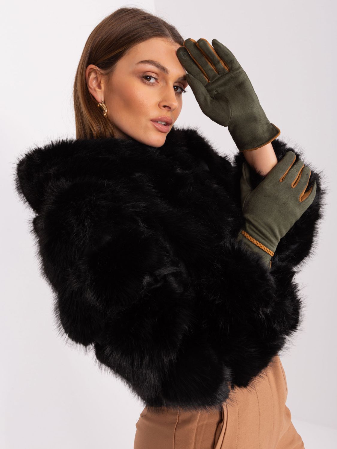 Smooth Khaki Women's Gloves