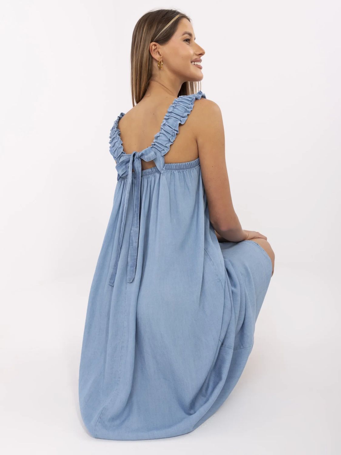 Oversize blue maxi dress