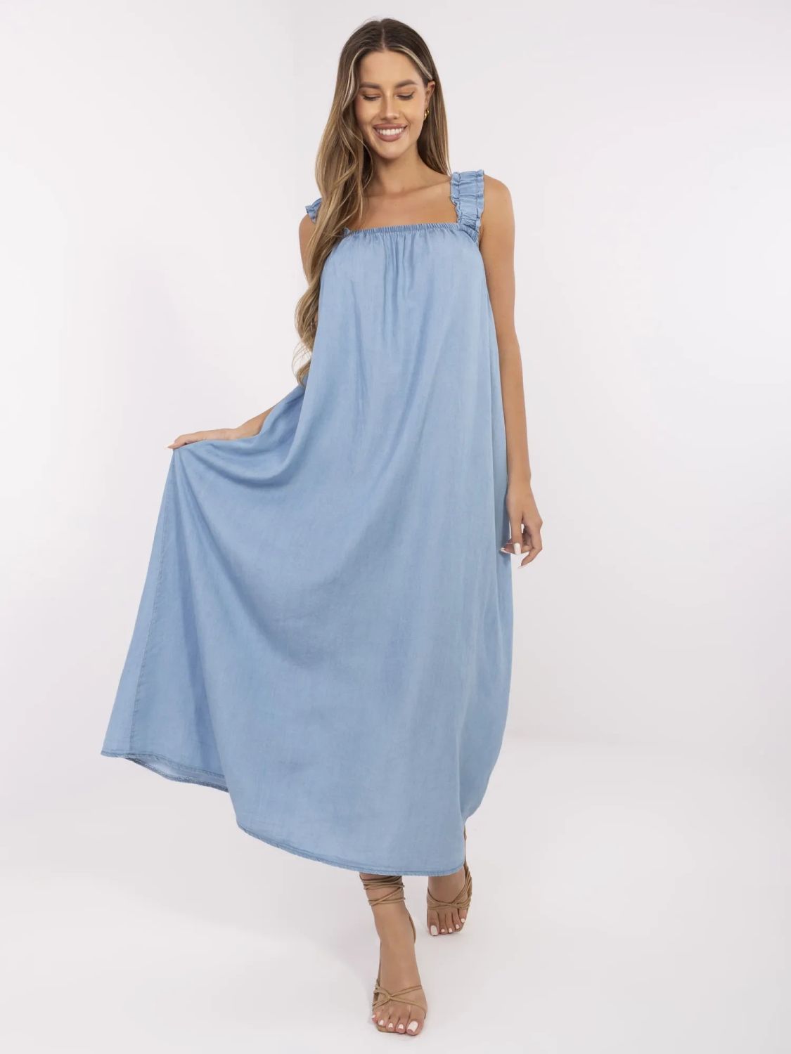 Oversize blue maxi dress