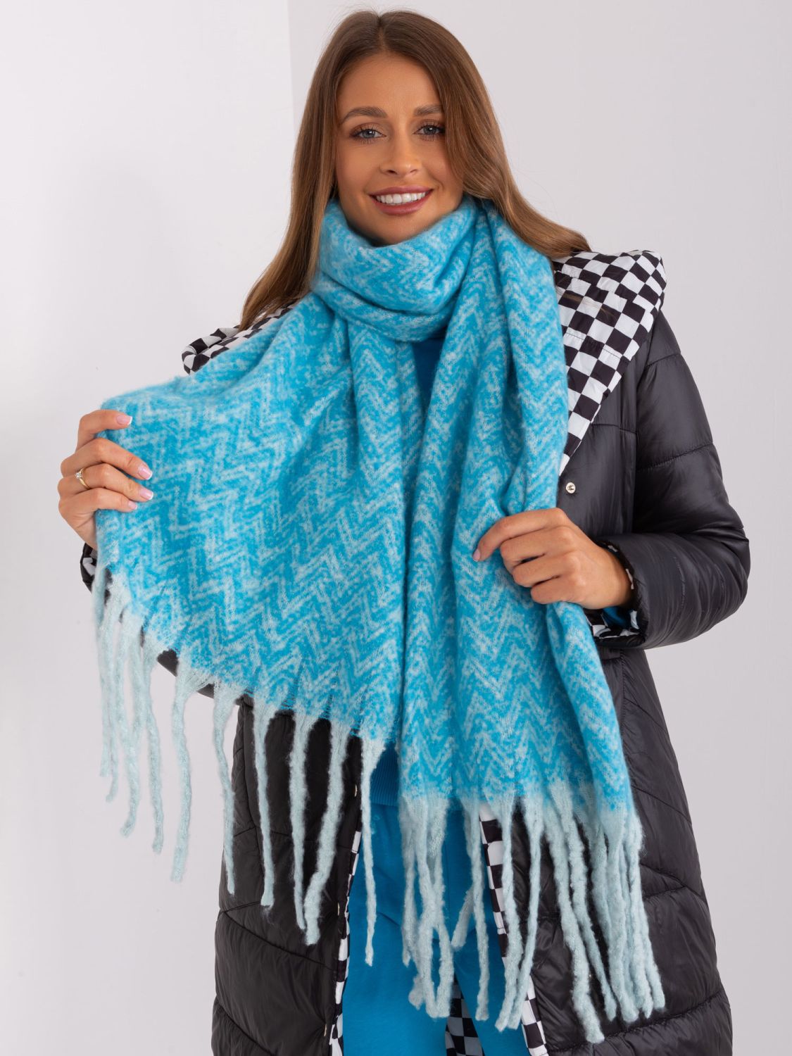 Blue Women's Knitted Scarf