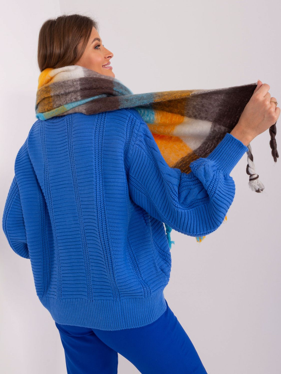 Brown Scarf with Fringes