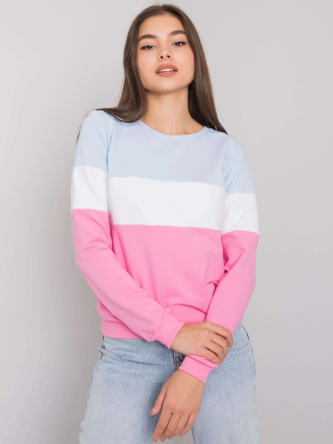 Pink and Blue Sweatshirt without Hood