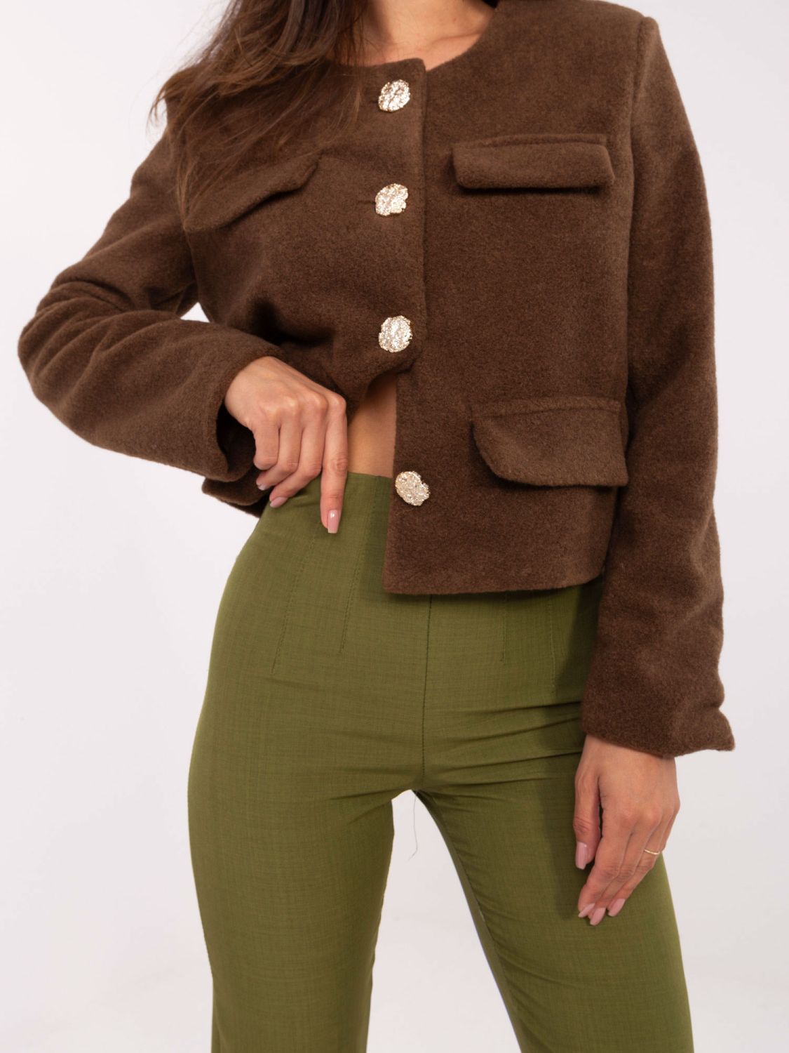 Elegant Trousers in Olive Green