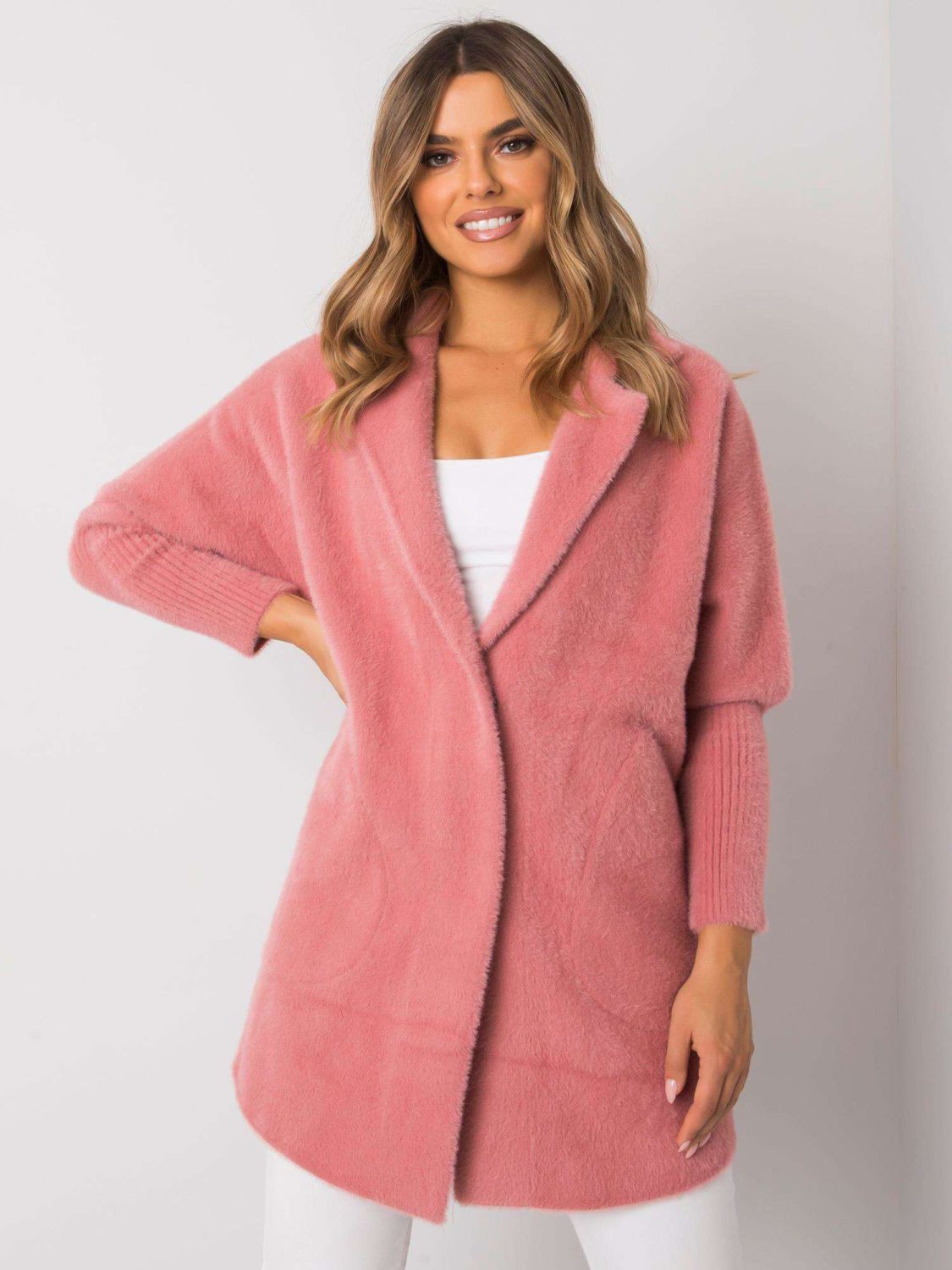 Pink Fluffy Alpaca Transitional Coat