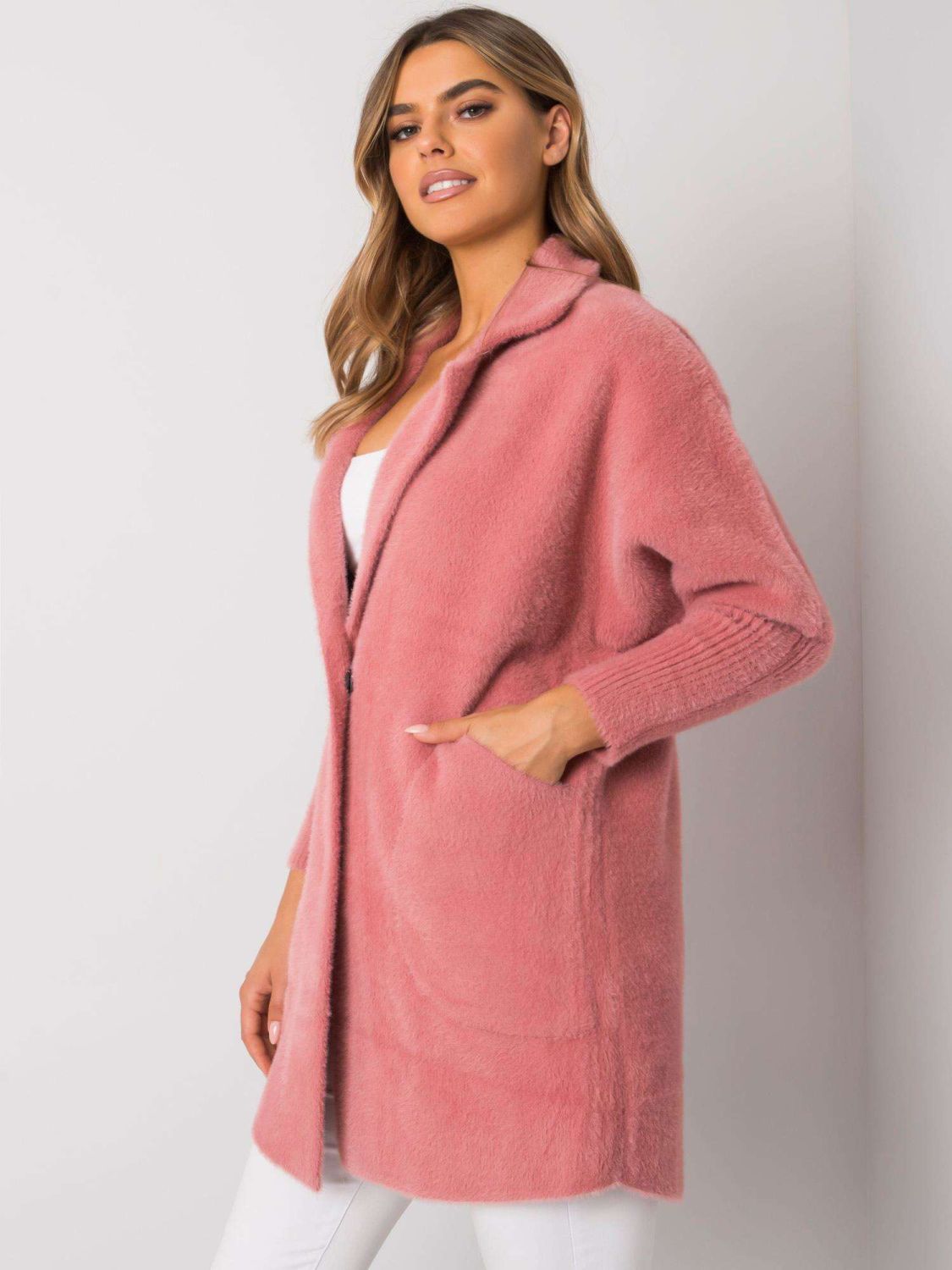 Pink Fluffy Alpaca Transitional Coat