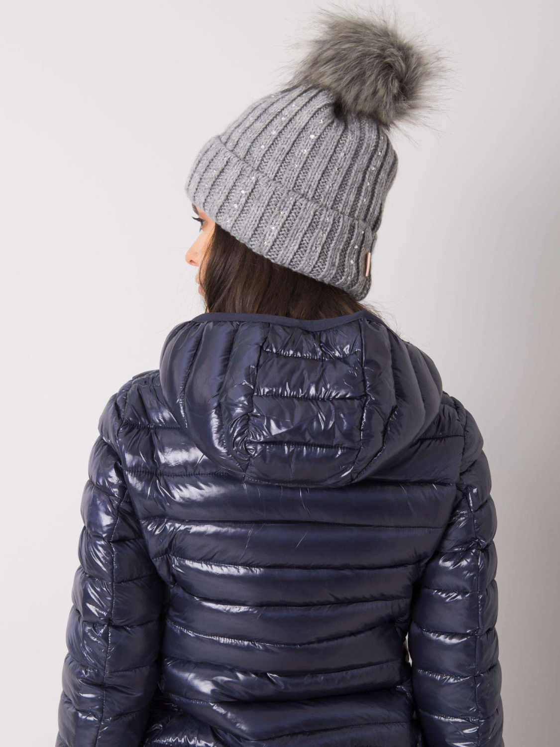 Gray Insulated Hat with Applications