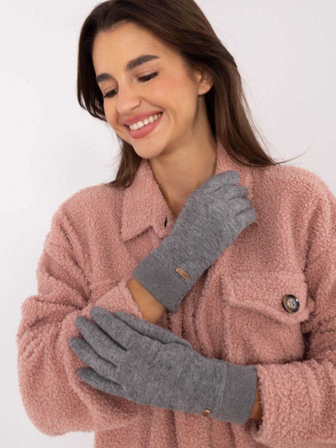 Gray Gloves with Warm Lining