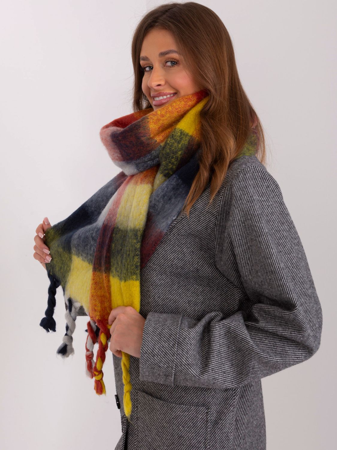 Yellow Scarf with Fringes