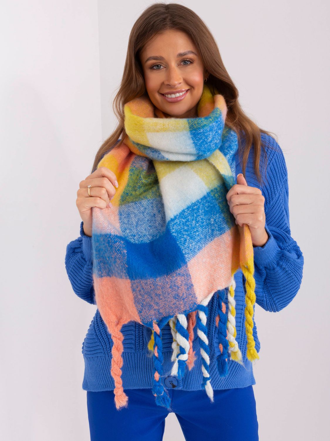 Yellow Scarf with Fringes