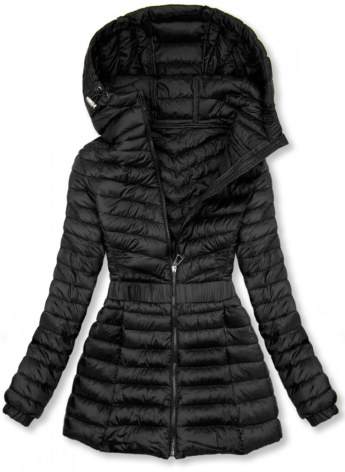 Black jacket with elastic waist