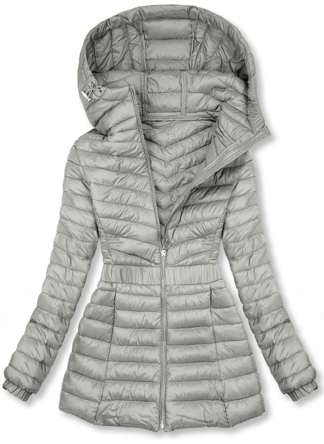 Grey jacket with elastic waist