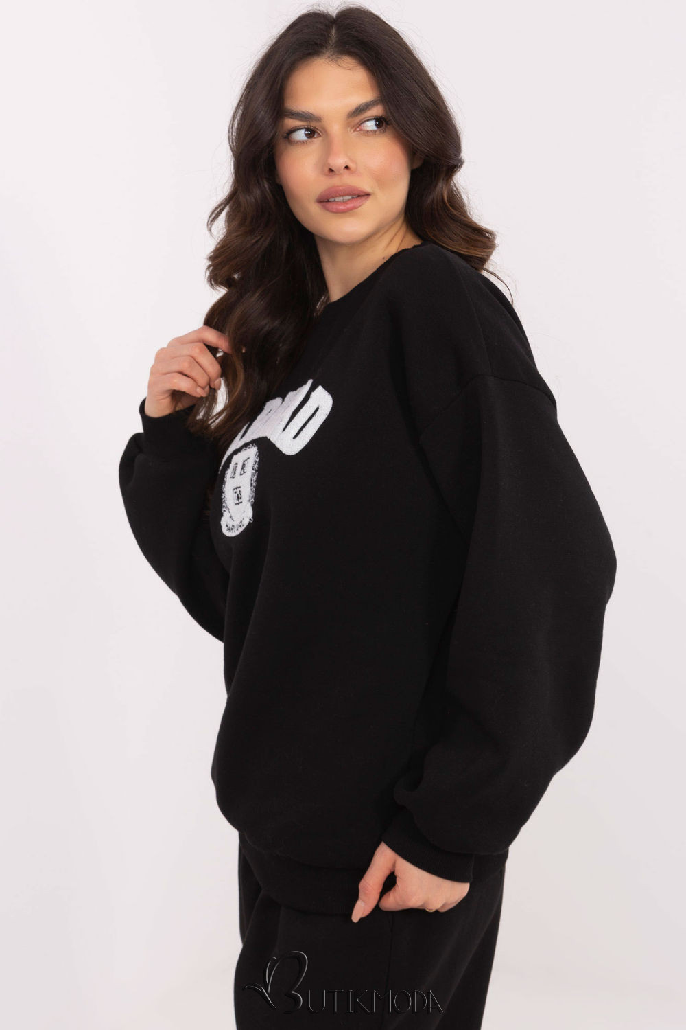 Black Women's Sweatshirt with Print