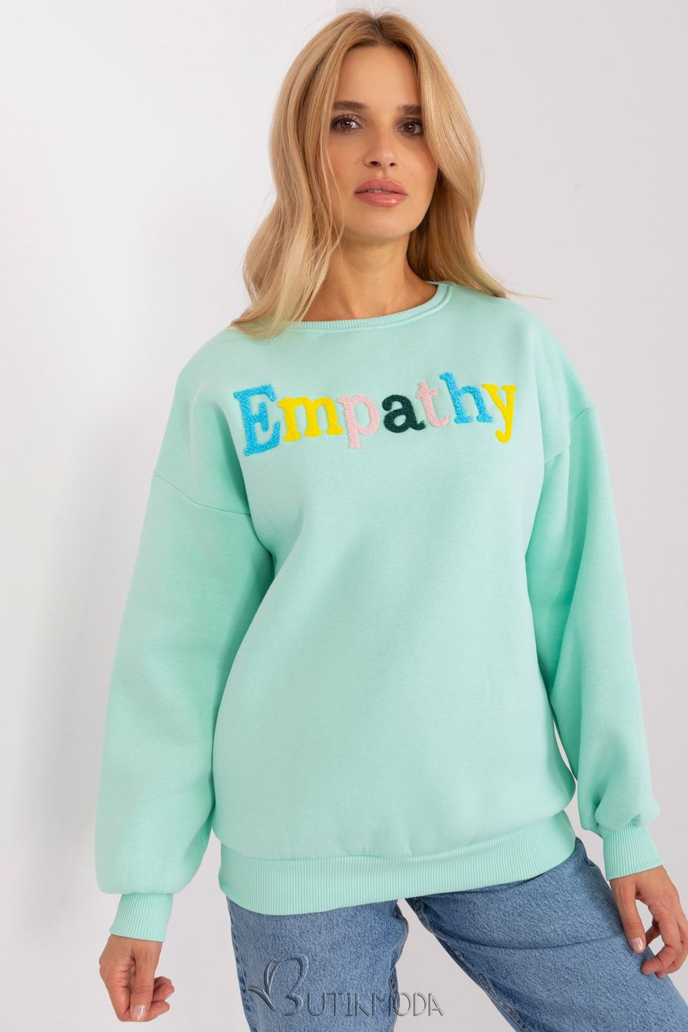 Soft Mint Sweatshirt with "Empathy" Print